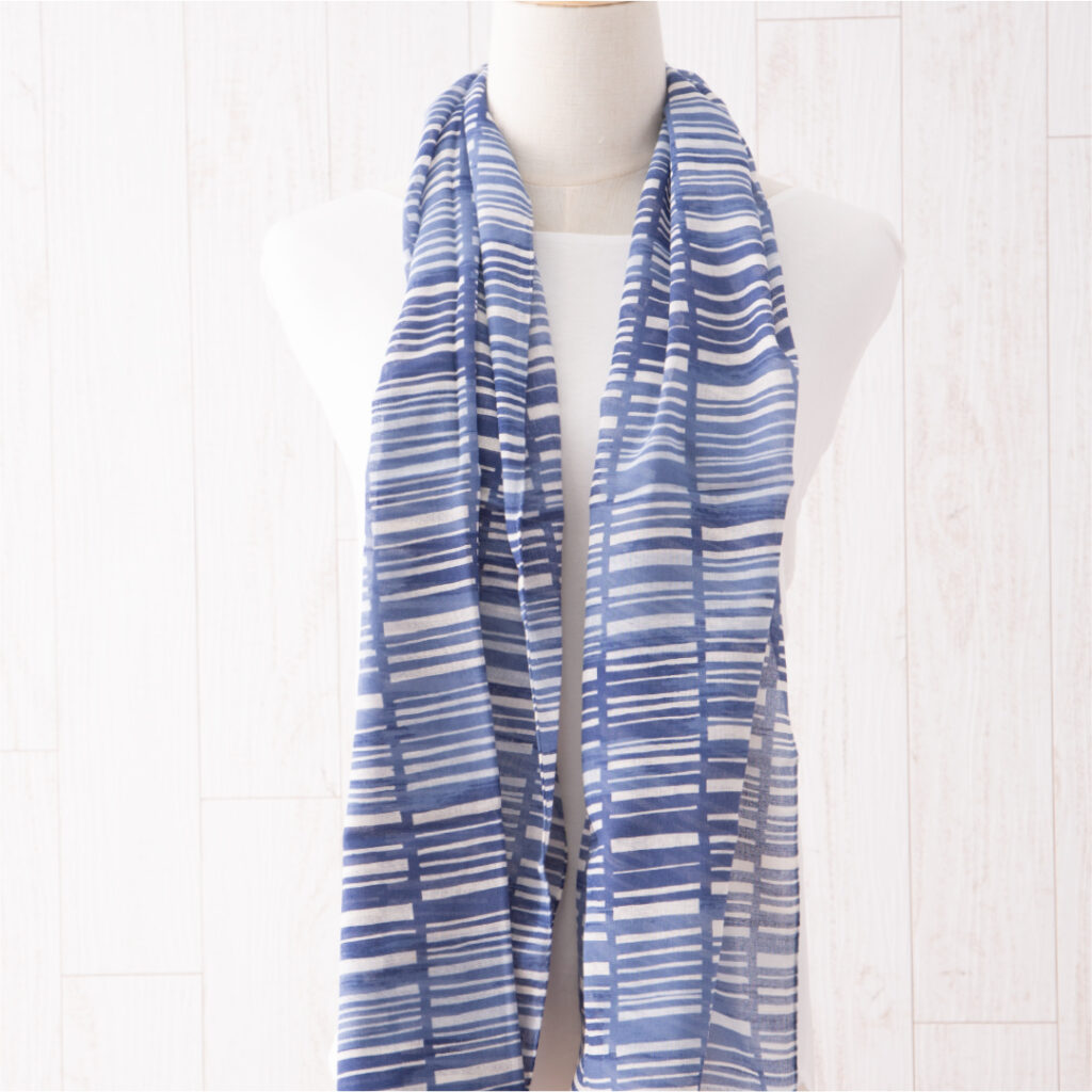 ガーゼチーフ　すだれ　ブルー