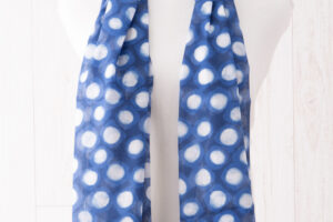 ガーゼチーフ　ドット　ブルー