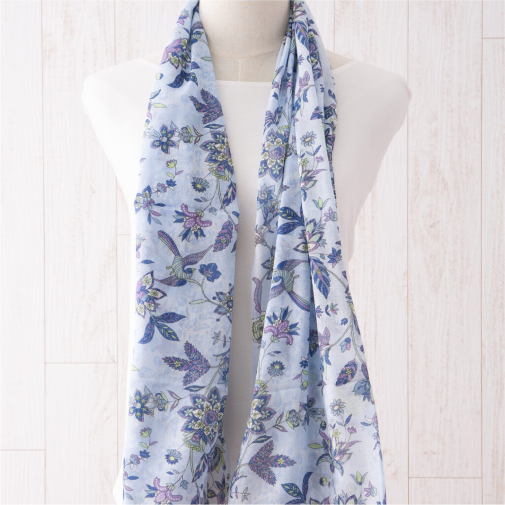 ガーゼチーフ　更紗　ブルー