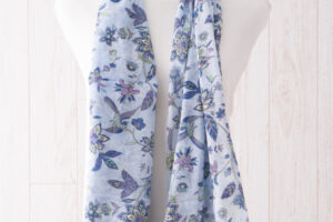 ガーゼチーフ　更紗　ブルー