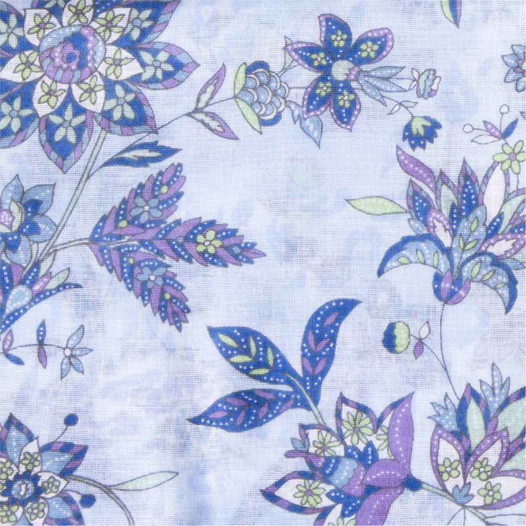 ガーゼチーフ　更紗　ブルー