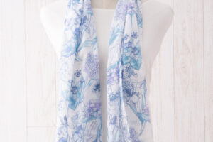 ガーゼチーフ　ブーケ　ブルー