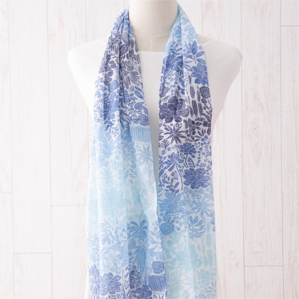 ガーゼチーフ　セダム　ブルー