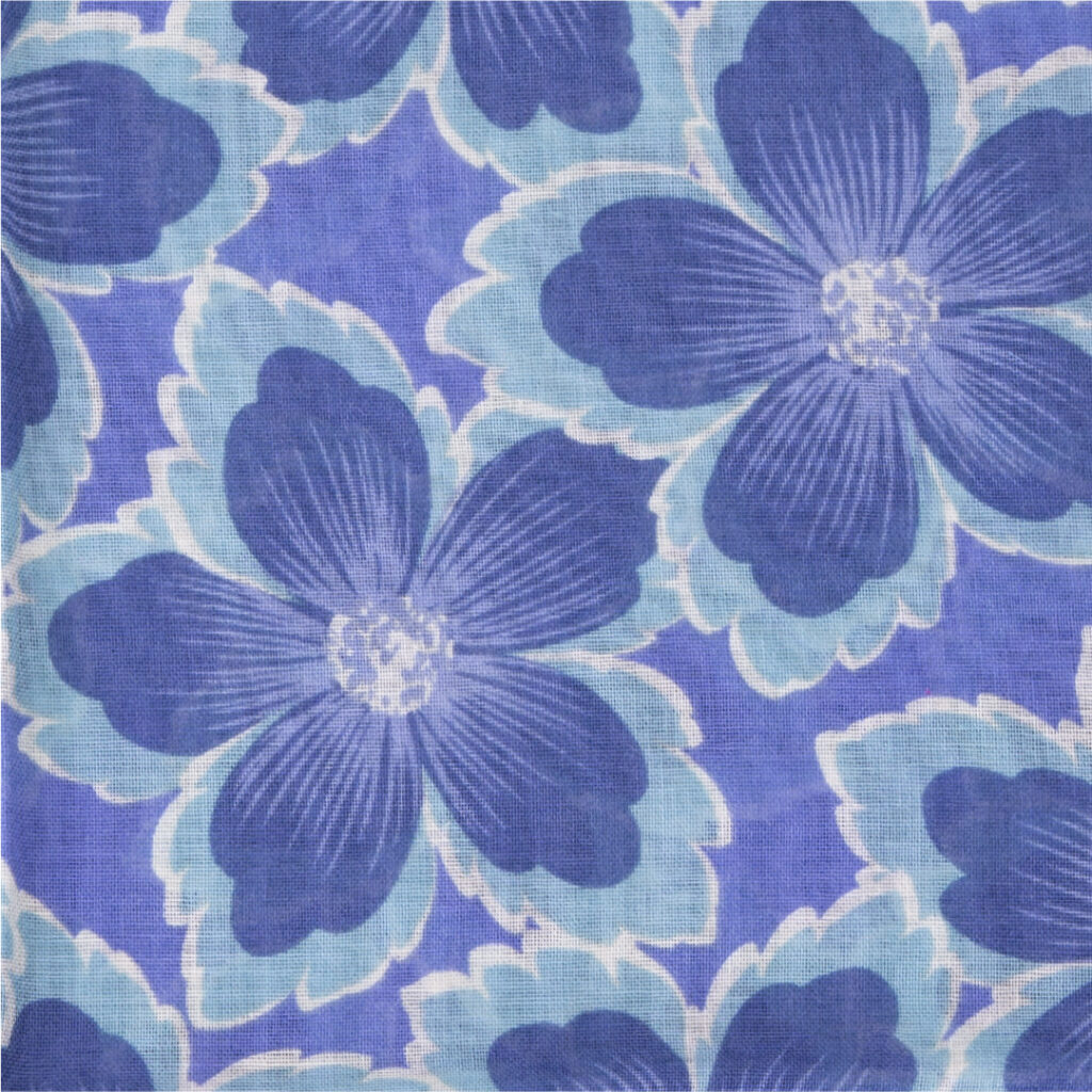 ガーゼチーフ　花卉（かき）ネイビー