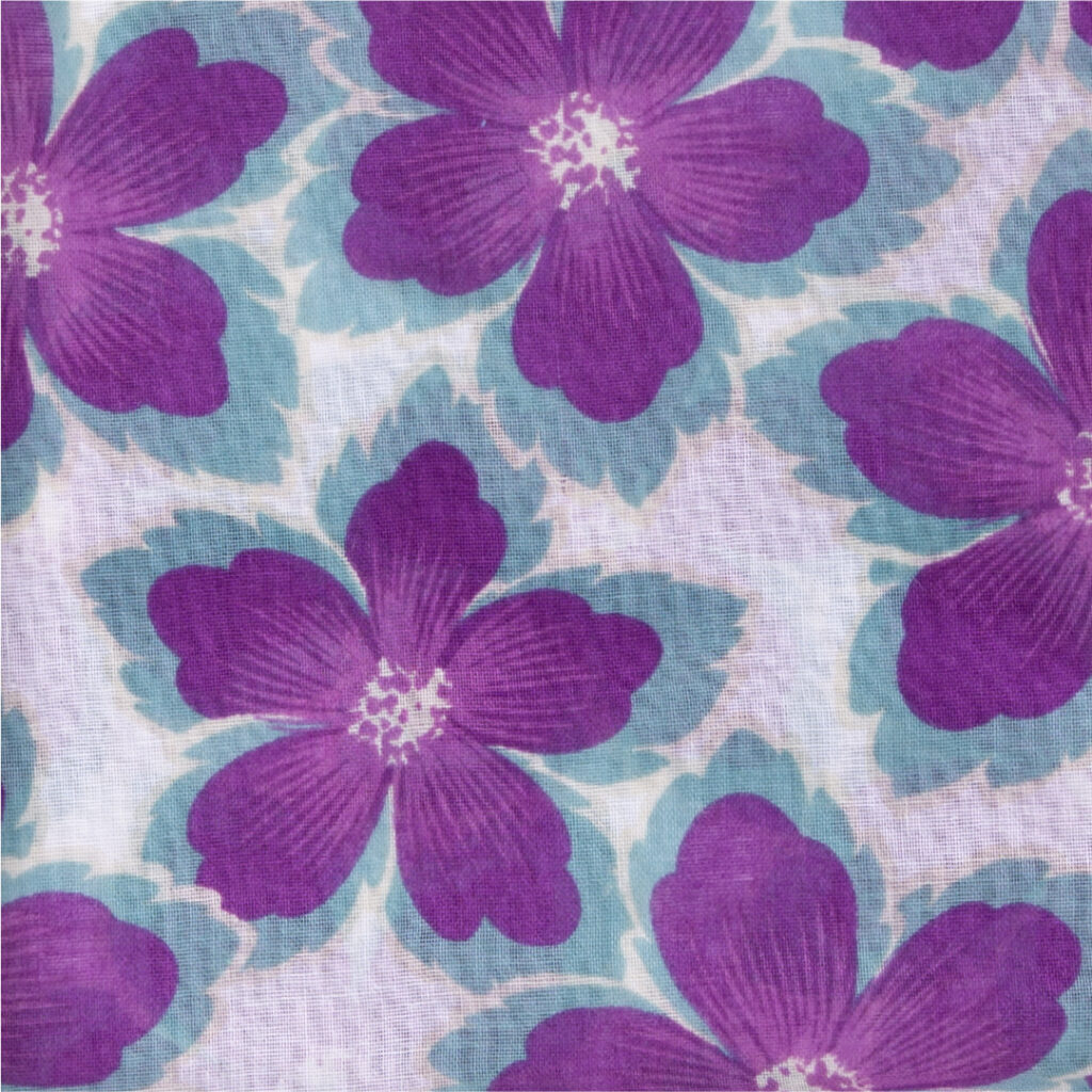 ガーゼチーフ　花卉（かき）パープル