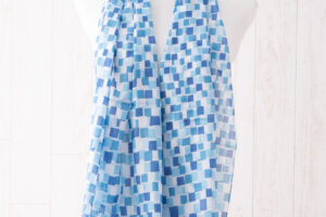 KYOTO BLUE　綿ローンスカーフ　Stone of Waterway(水の路）