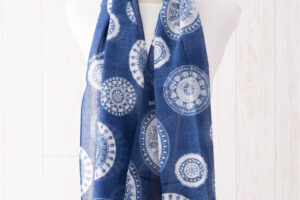 KYOTO BLUE　ガーゼチーフ　水輪（すいりん）