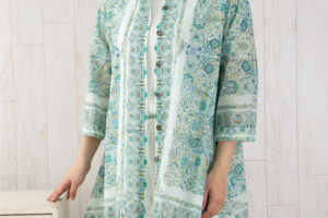 イレギュラーヘム七分袖チュニック　アンカラ