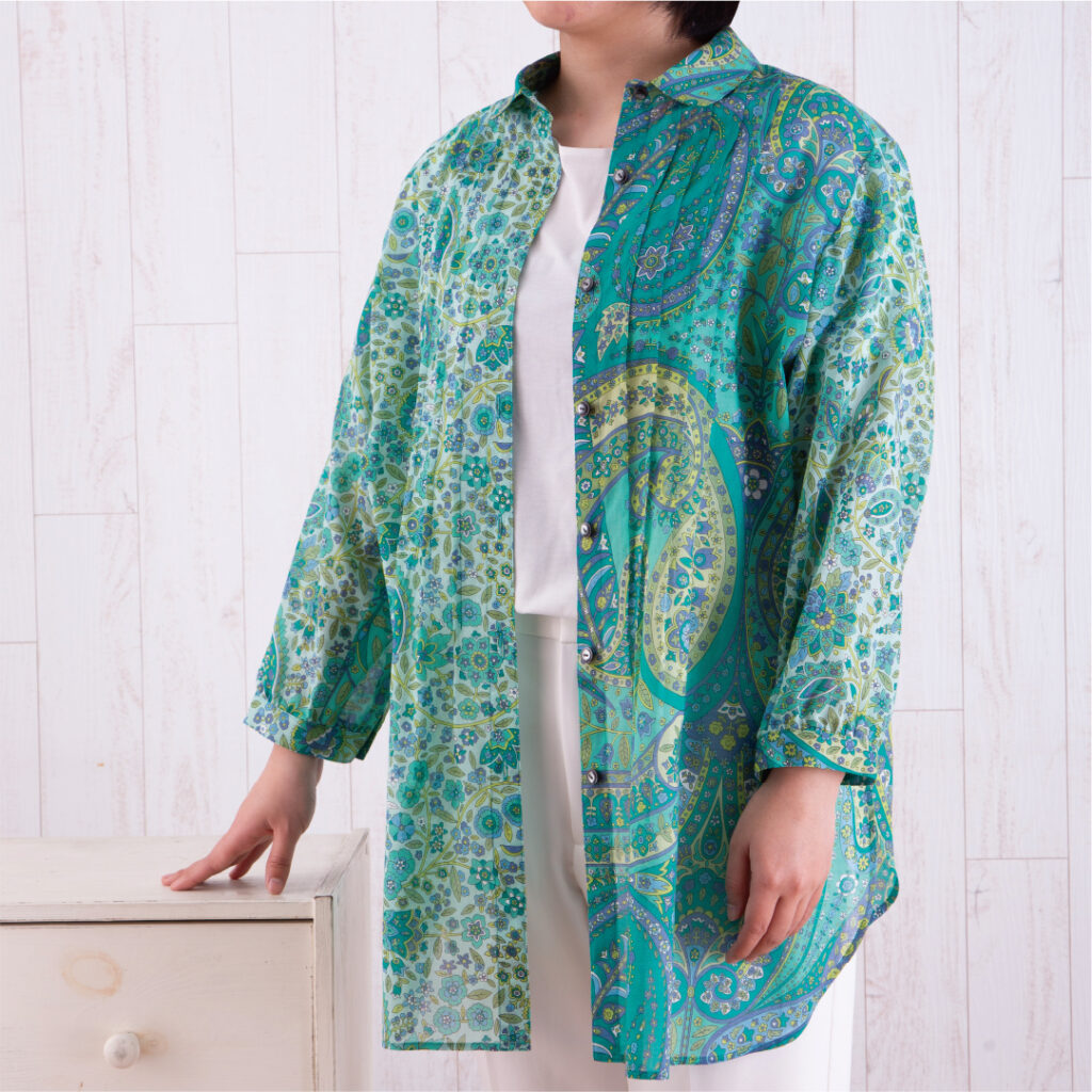 前ピンタックシャツチュニック ゴルボテ